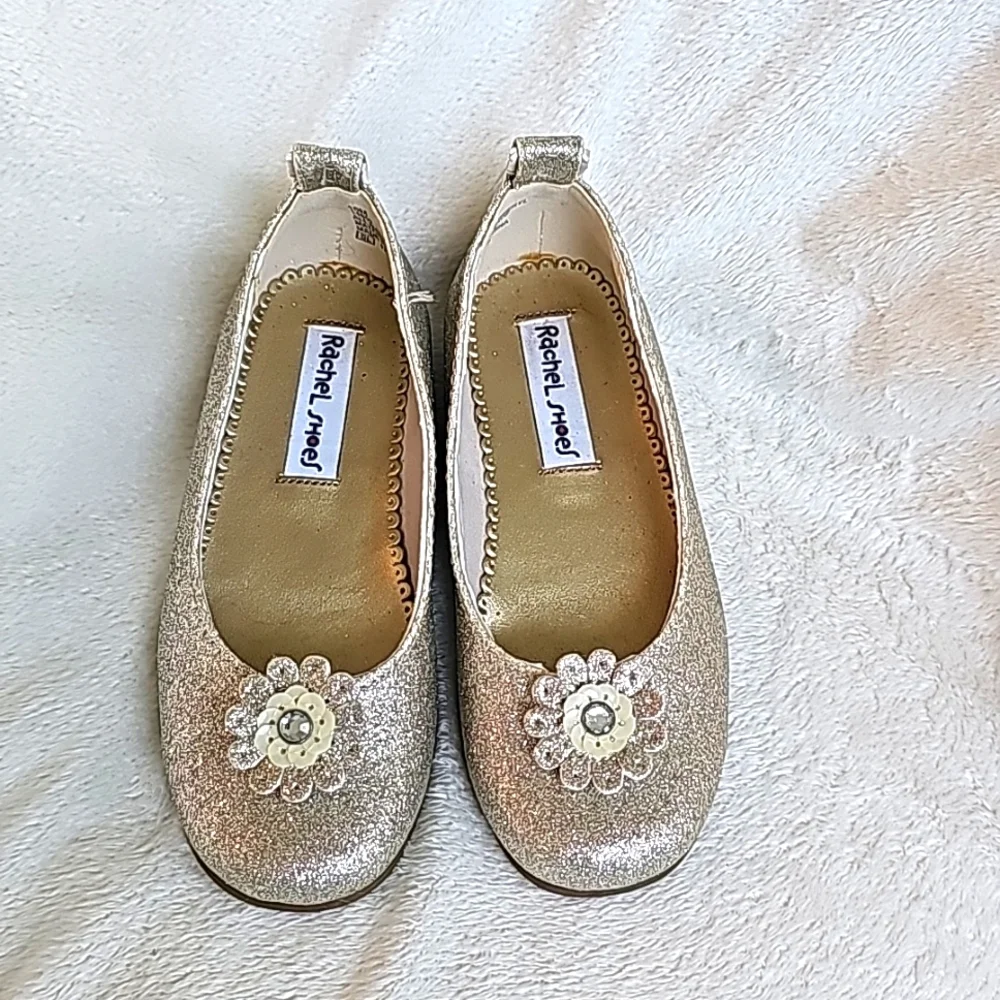 RACHEL SHOES | Toddler Girl's Glitter Gold Sparkle Formal Shoes